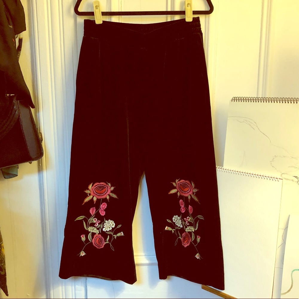 Gorgeous embroidered Velvet pants